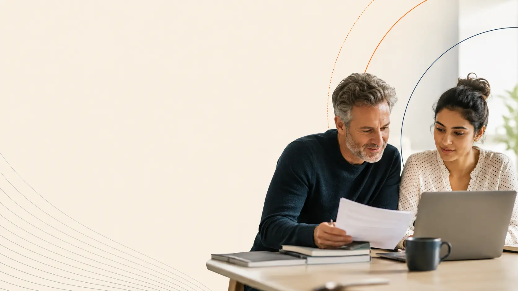 Postgraduate student receiving academic guidance from an experienced mentor